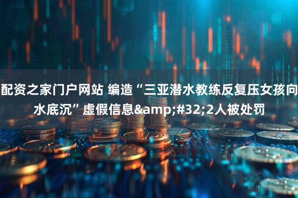 配资之家门户网站 编造“三亚潜水教练反复压女孩向水底沉”虚假信息 2人被处罚