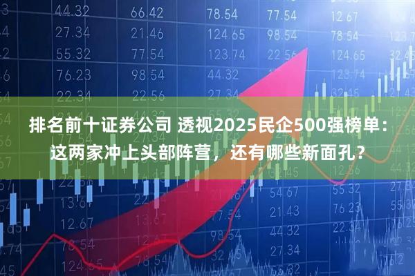 排名前十证券公司 透视2025民企500强榜单：这两家冲上头部阵营，还有哪些新面孔？